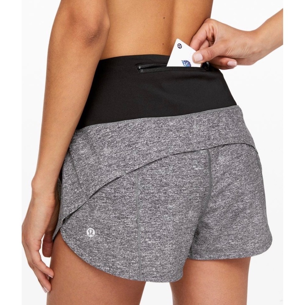 Lululemon Speed Up Shorts 4" Heather Lux Multi Black Athleisure Hiking 4 Tall